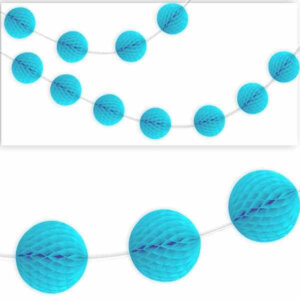 Wabenball - Girlande Honeycomb hellblau