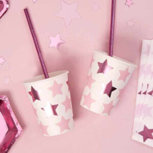 Pappbecher - "Kleiner Stern", pink (8 Stk.)