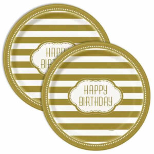 Teller - "Happy Birthday-Goldene Zeiten" (8 Stk.)