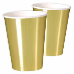 Große Pappbecher - Metallic Gold (8 Stk.)