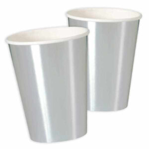 Große Pappbecher - Metallic Silber (8 Stk.)