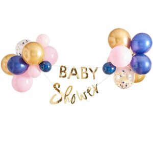 Goldfolierte Girlande "Baby Shower" mit Luftballons