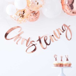 Roségold "Christening" Banner | "Twinkle Twinkle"