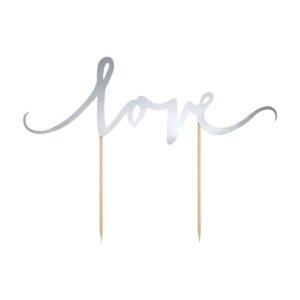 Cake Topper Love Silber