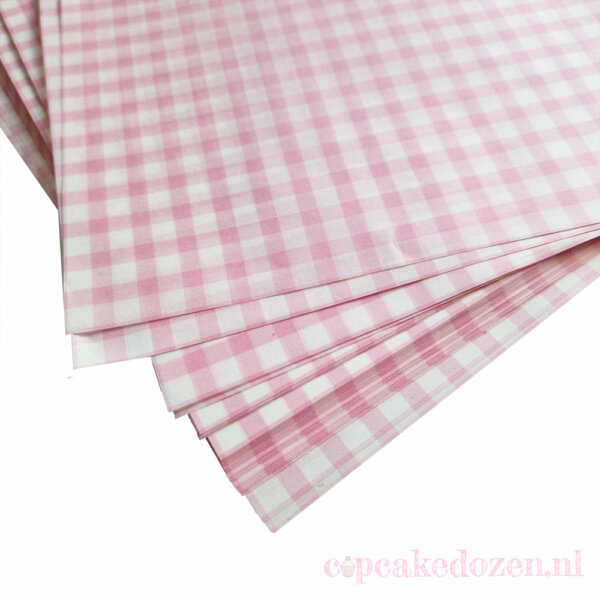Wachspapier - pink karriert (10 Stk.)